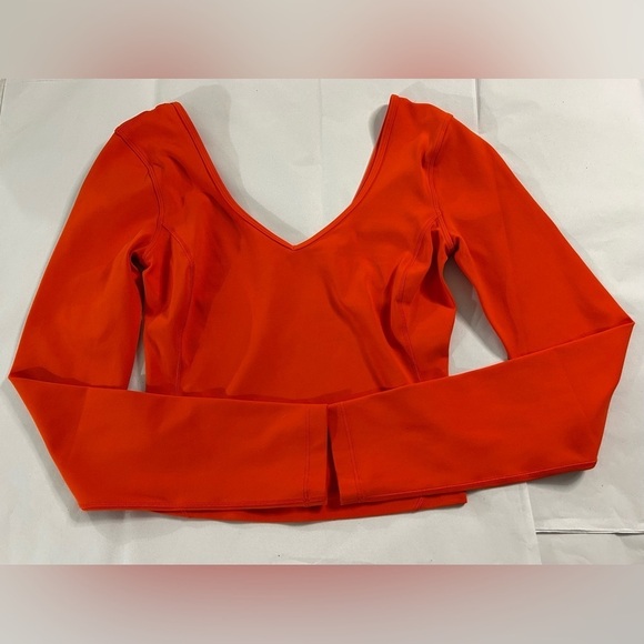 Lululemon Women's Solar Orange Align V-Neck Long Sleeve Top - Picture 3 of 3